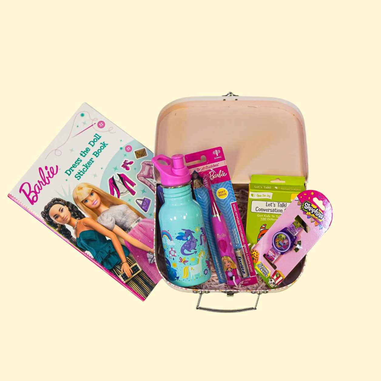 Reusable pink keepsake box with ribbon packaging