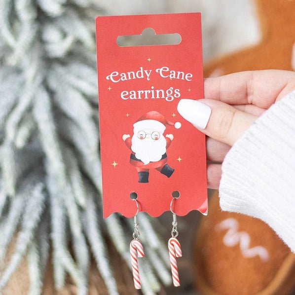 Candy Cane Christmas Dangle Earrings - ImaniGifts
