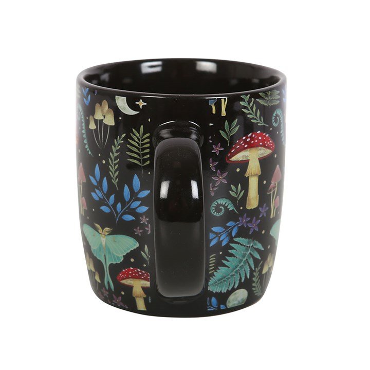 Cozy ceramic mug featuring dark forest design, perfect autumn gift, UK.