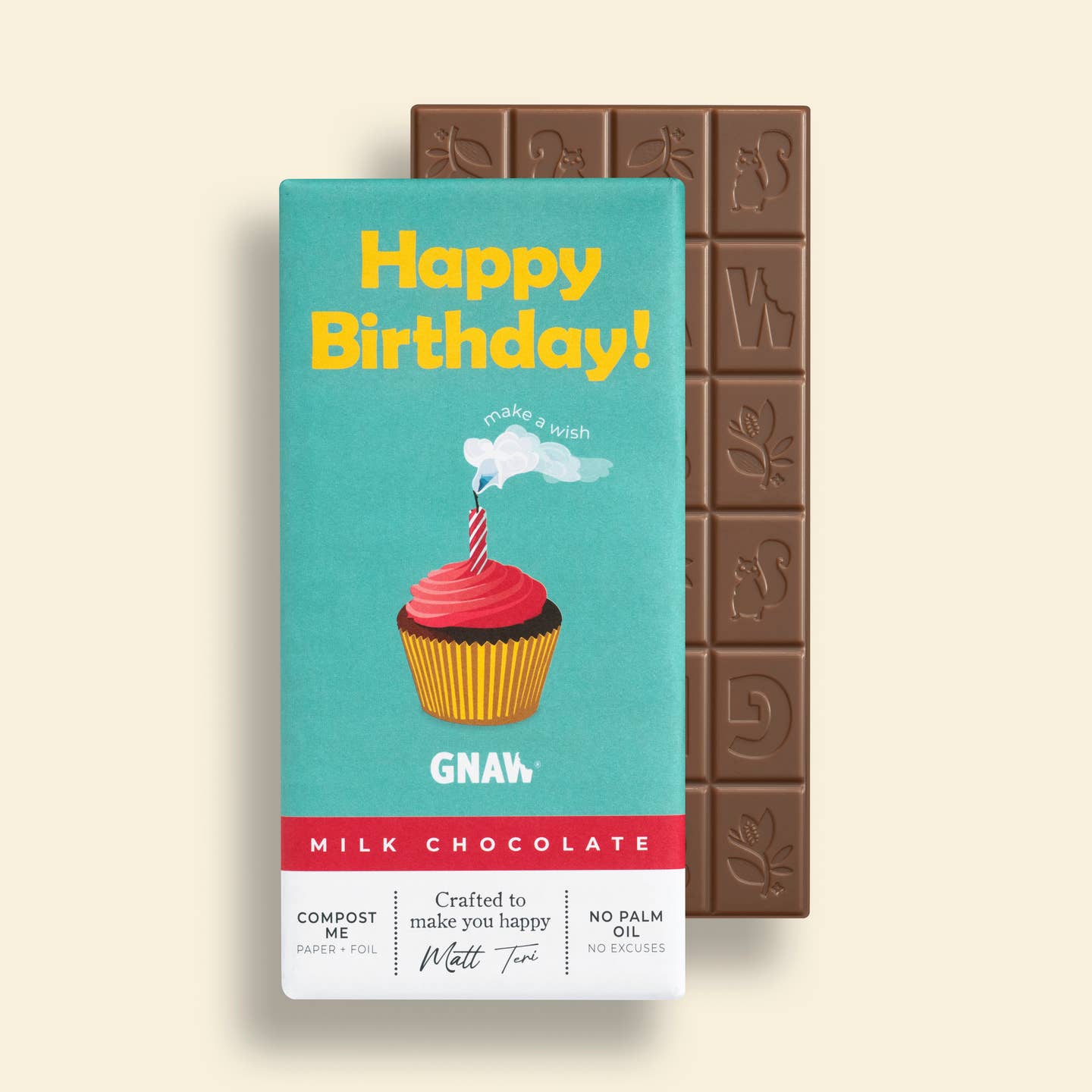 Luxurious birthday chocolate gift bar for friends, family, or partner