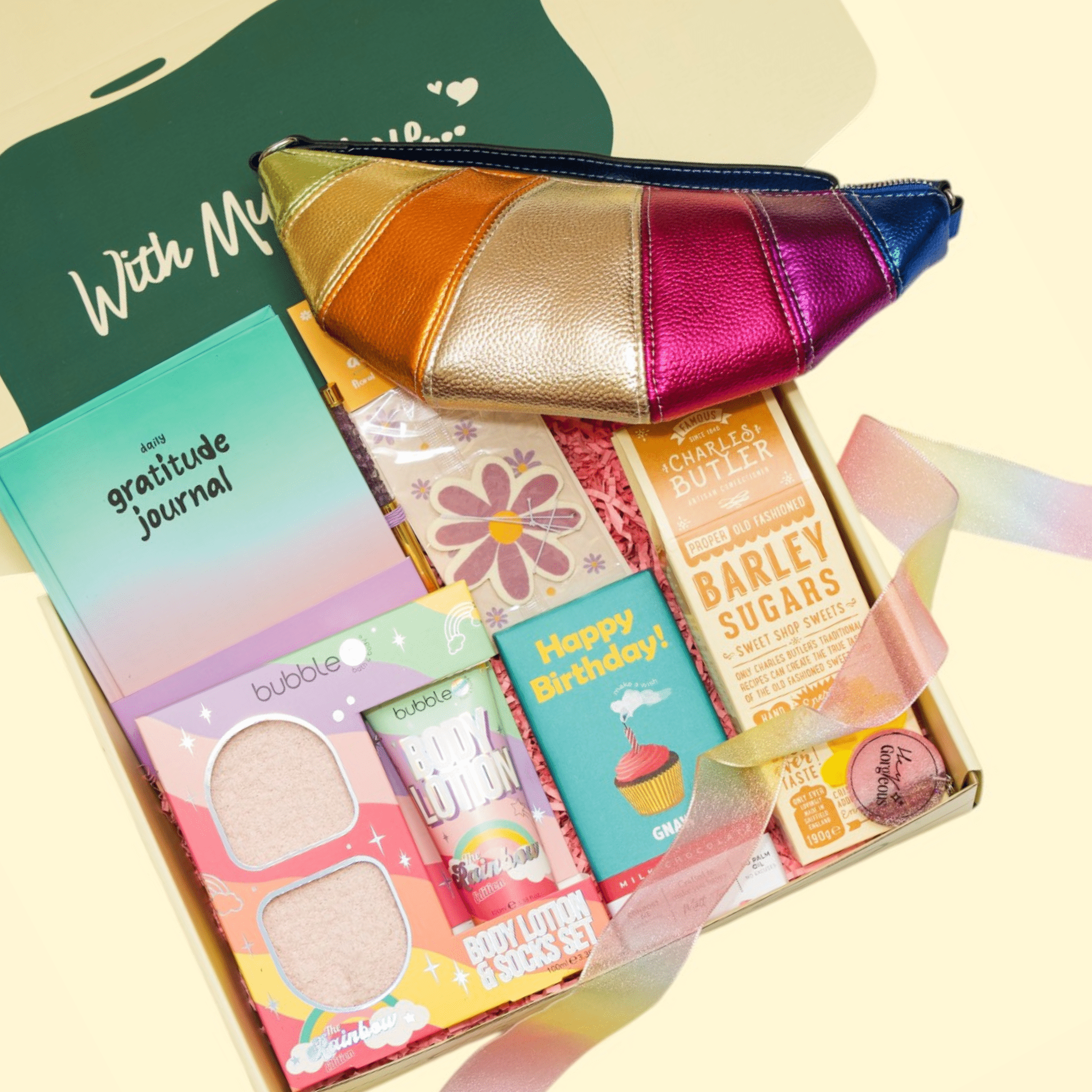Happy Birthday, Gorgeous gift box filled with self-care treats and sweets for her UK