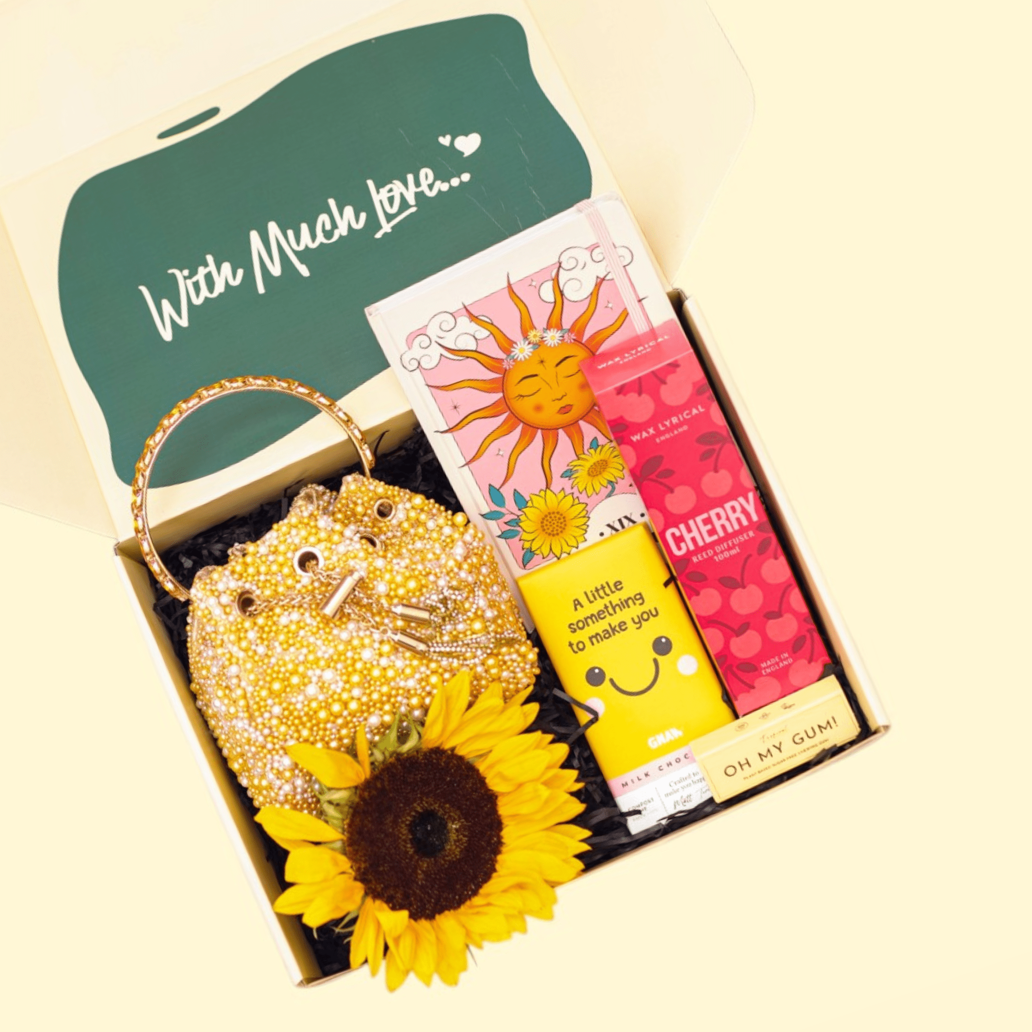 Bright yellow gift box set for birthdays and thoughtful surprises