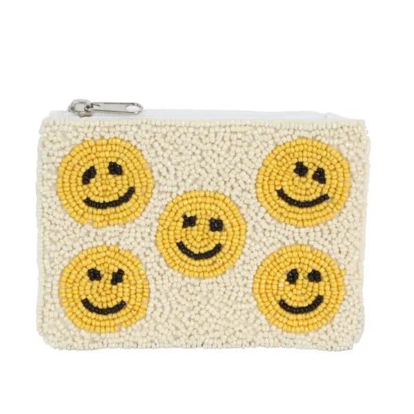 Multiple Happy Face Fully Beaded Ladies Coin Purse - ImaniGifts