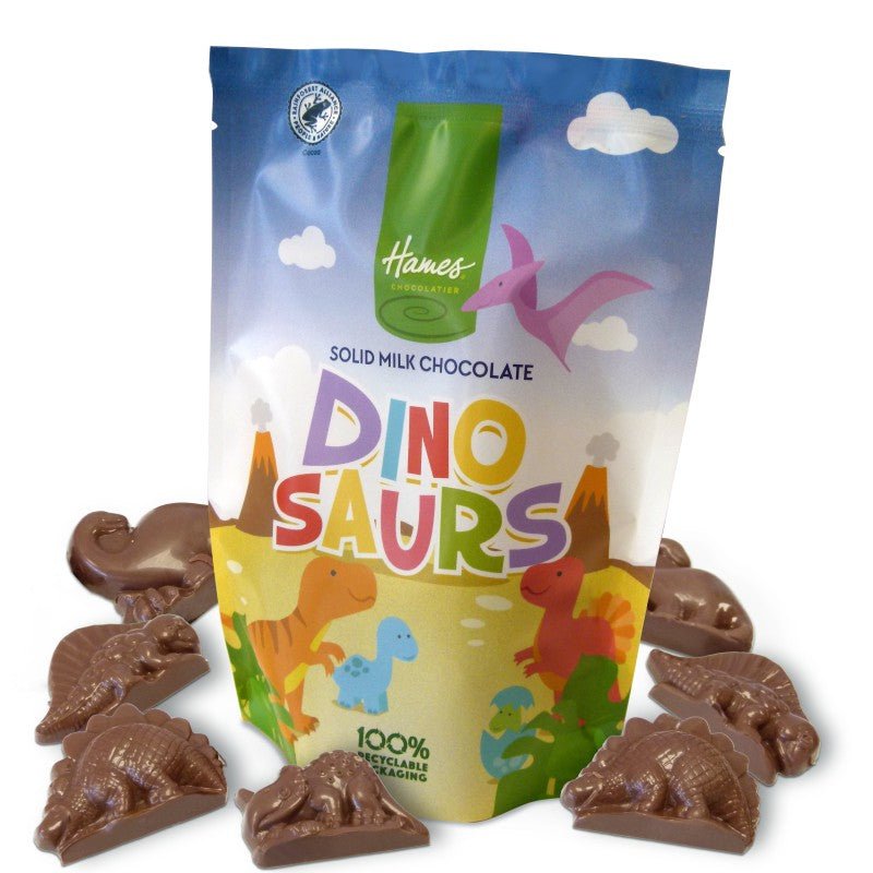Solid Milk Chocolate Shaped Dinosaurs Pouch - ImaniGifts
