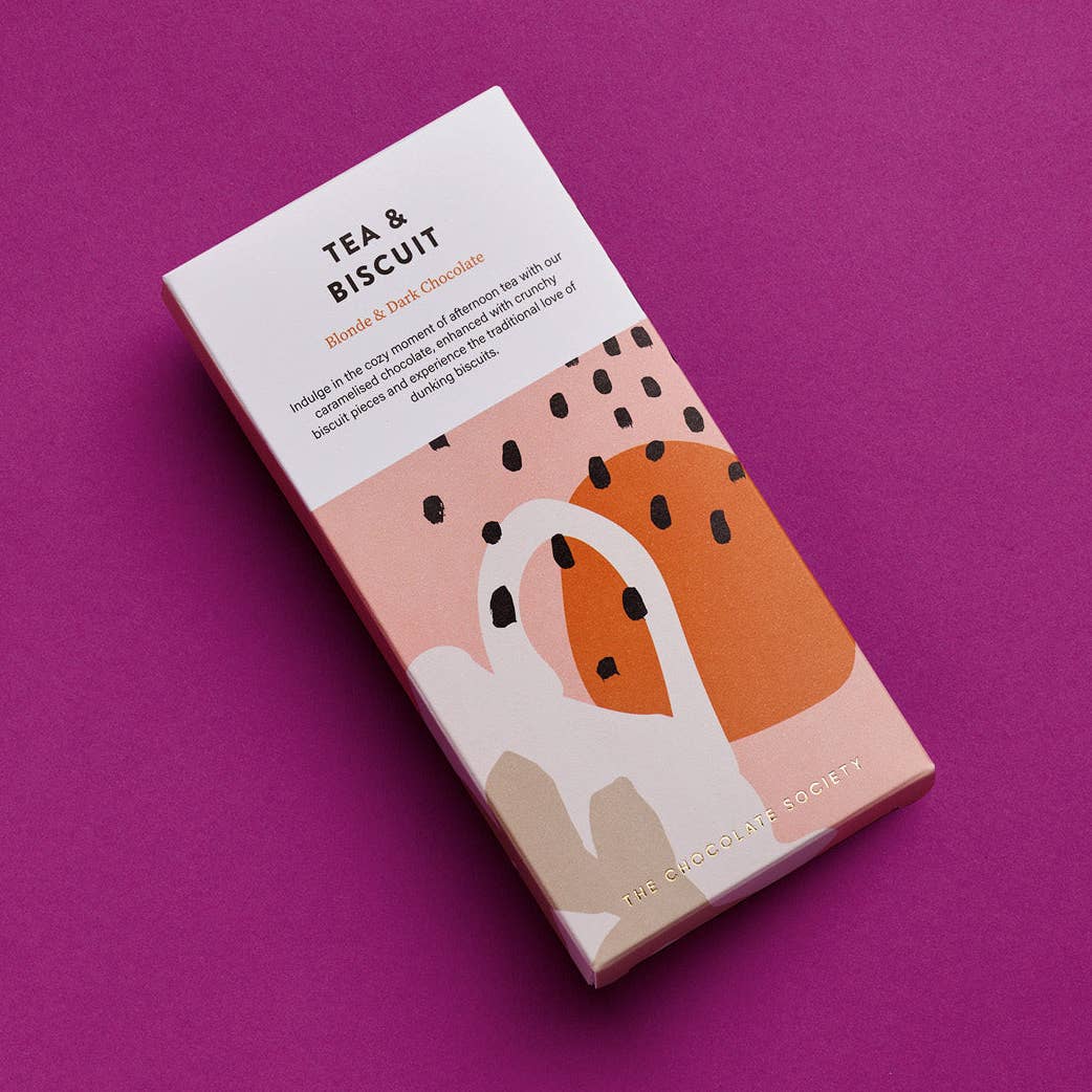 Blonde chocolate bar with bergamot tea-infused Centre