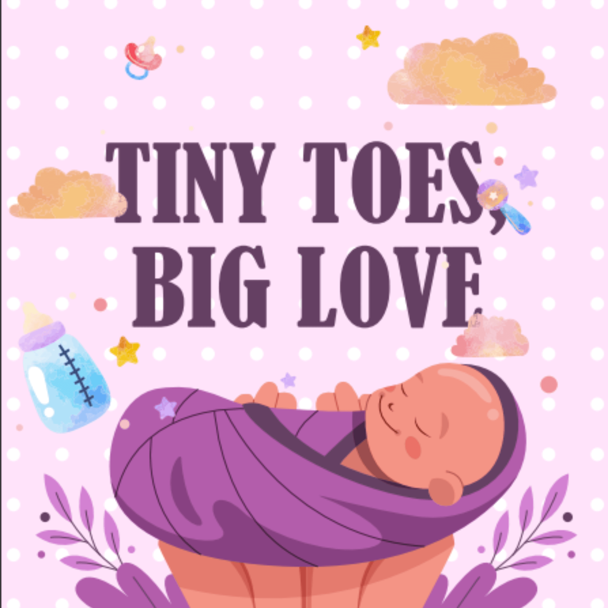 Tiny Toes Big Love e-card with baby theme from ImaniGifts UK