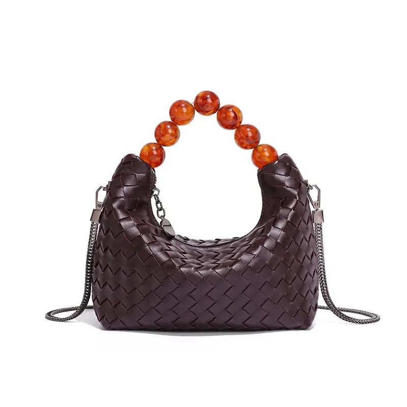 Woven Tote Bag with Beaded Handle - ImaniGifts