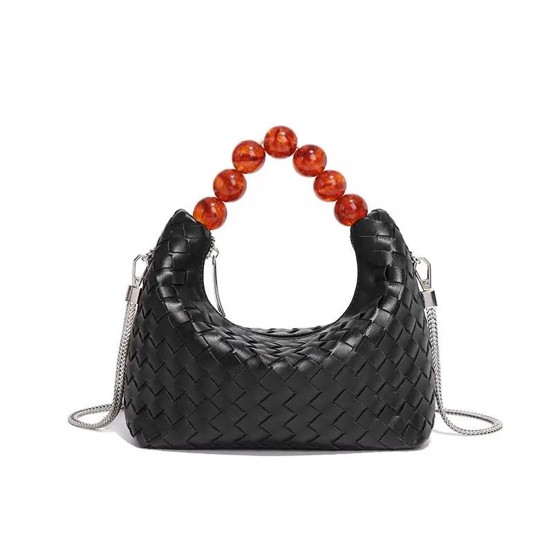 Woven Tote Bag with Beaded Handle - ImaniGifts