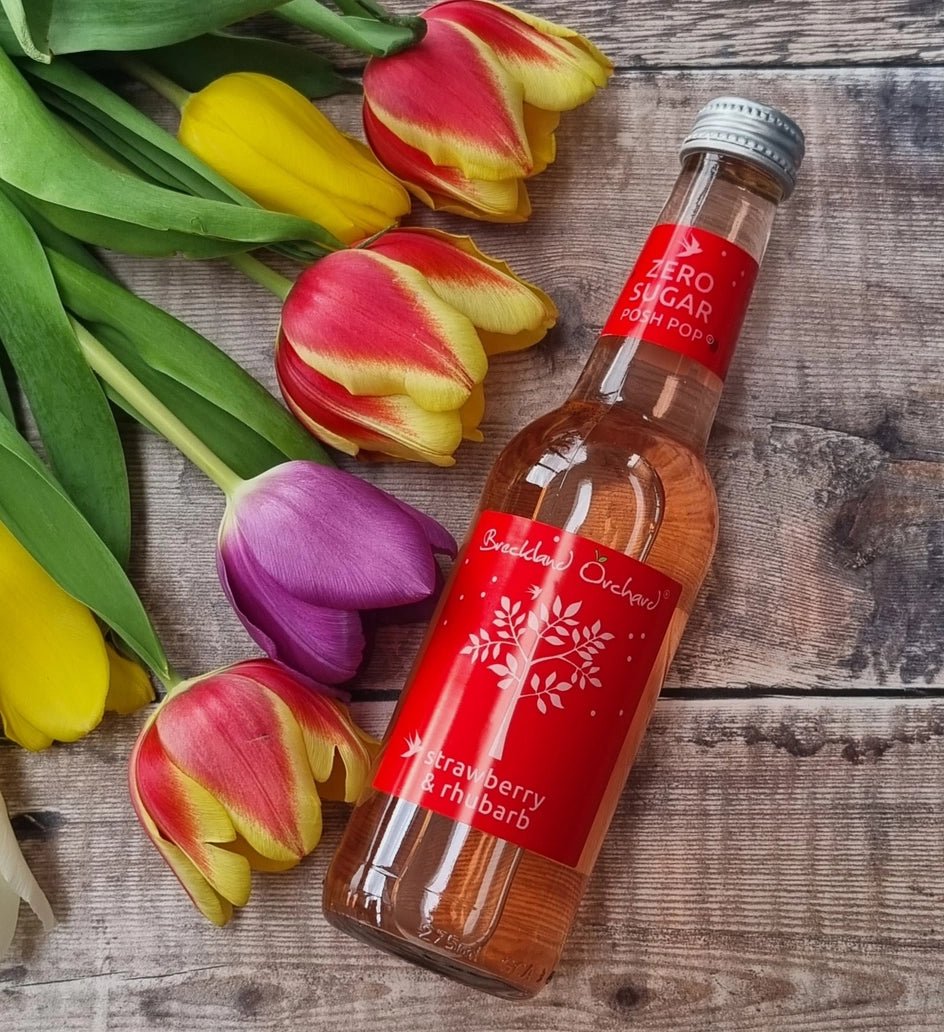 Low-calorie strawberry and rhubarb soda on the summer table