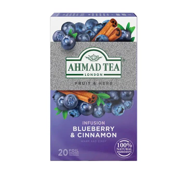 Blueberry and cinnamon herbal tea infusion 20 teabags caffeine-free