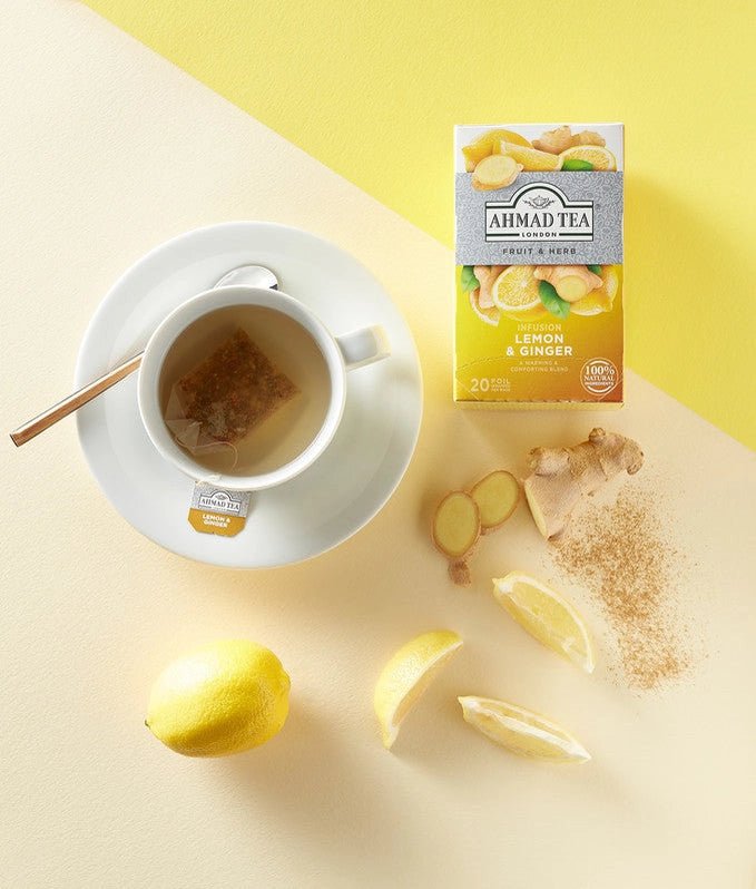 Caffeine-free lemon and ginger uplifting tea pack of 20
