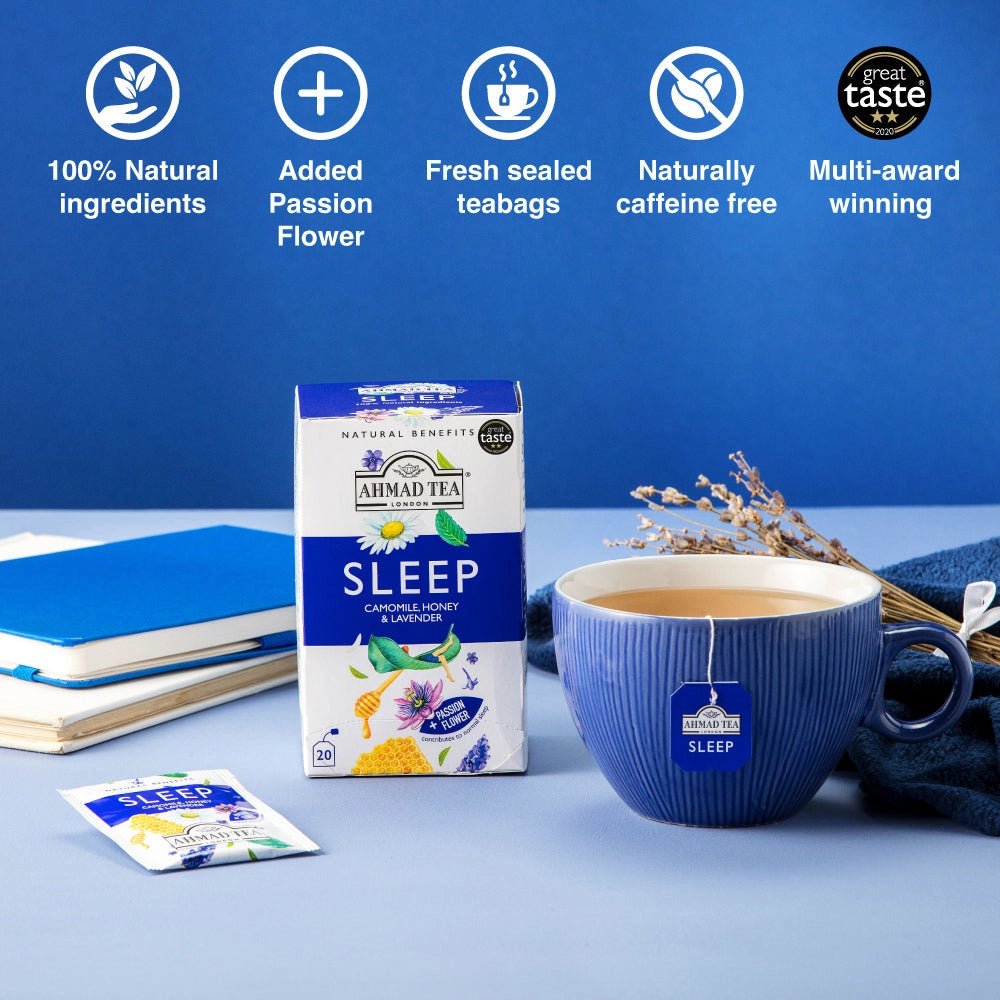 Caffeine-free spiced chamomile tea for stress relief and relaxation UK