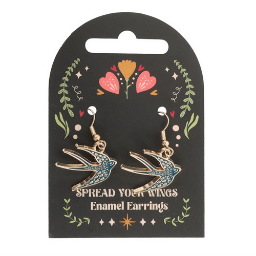 Blue Spread Your Wings Bird Earrings - ImaniGifts