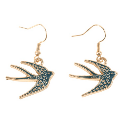 Blue Spread Your Wings Bird Earrings - ImaniGifts