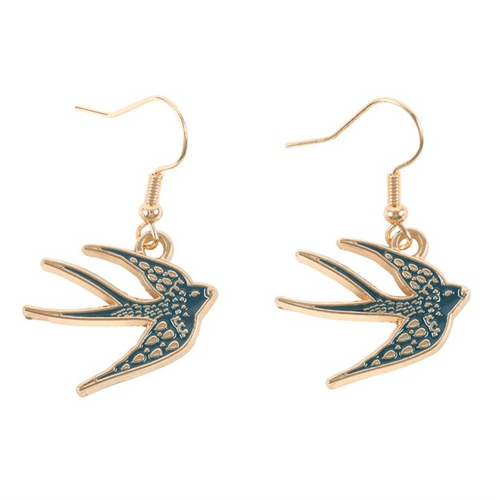 Blue Spread Your Wings Bird Earrings - ImaniGifts