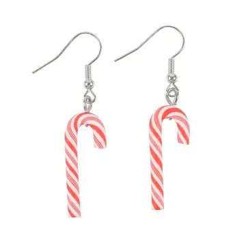 Candy Cane Christmas Dangle Earrings - ImaniGifts