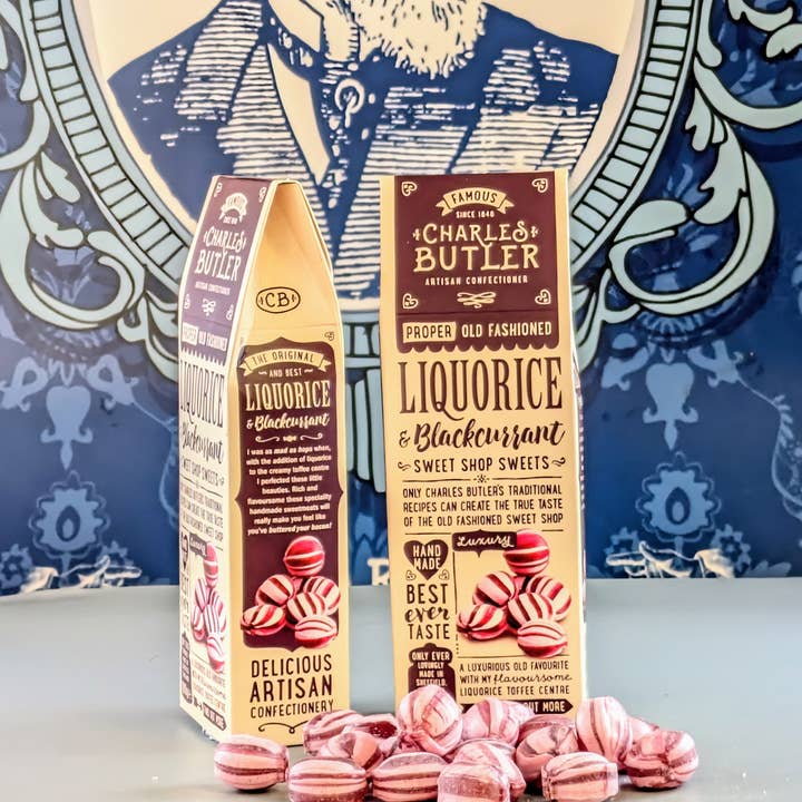 Traditional liquorice and blackcurrant sweetmeats made in England
