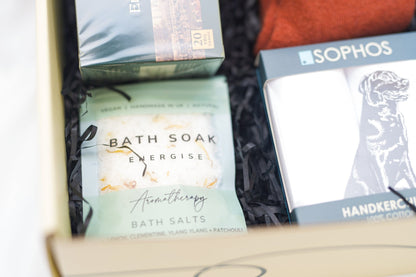 Elegant men’s gift hamper featuring heritage British accessories