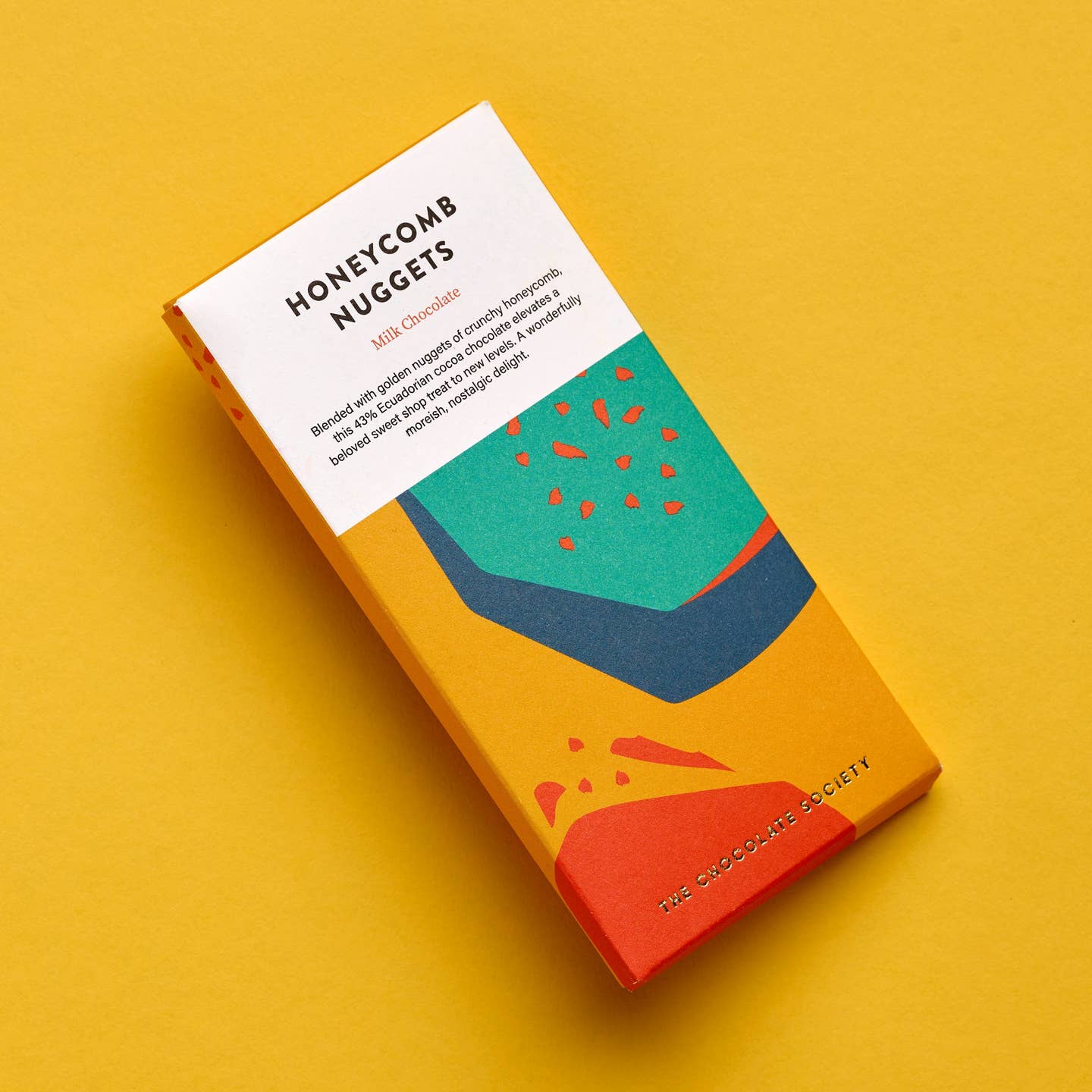 Honeycomb crunch chocolate bar made with Colombian cocoa, UK
