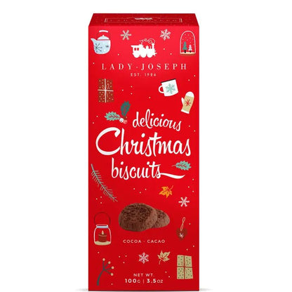 Artisan cocoa Christmas cookie by Lady Joseph, vegan and all natural.