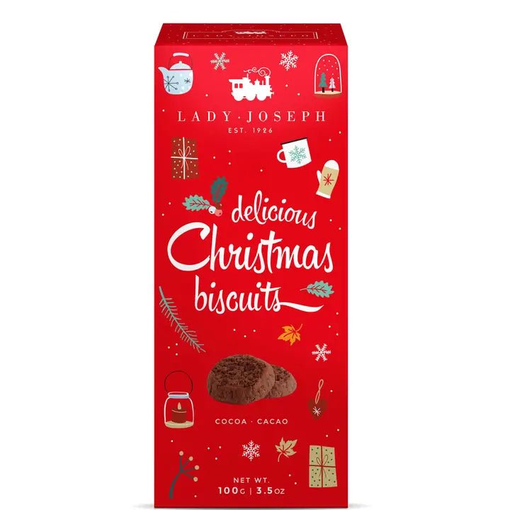 Artisan cocoa Christmas cookie by Lady Joseph, vegan and all natural.