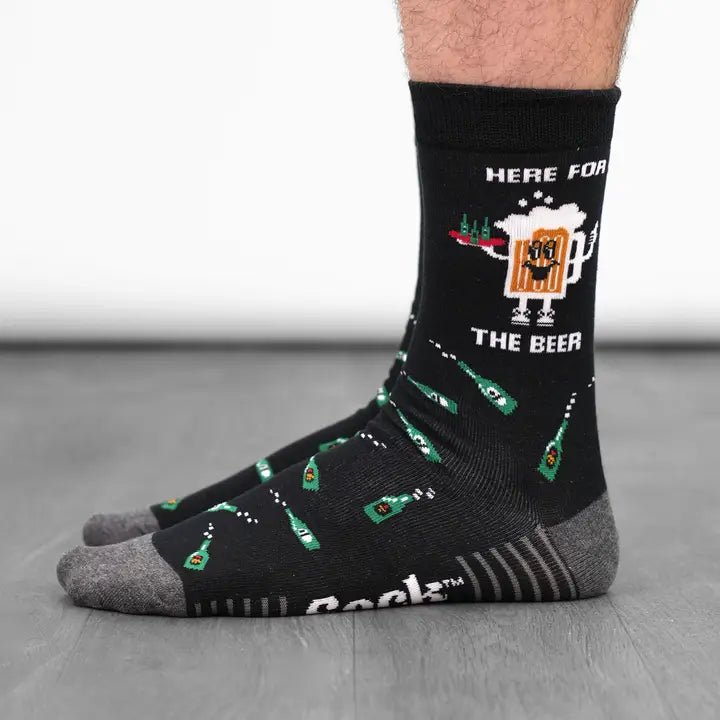 Funny Here for the Beer socks for him, unique stocking filler and Father’s Day gift idea