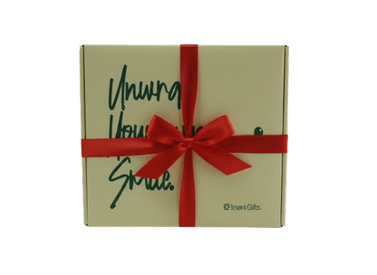 Luxury red ribbon on big gift hamper