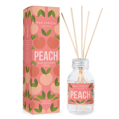 Fresh 100ml peach diffuser with natural reeds and elegant design