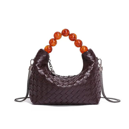 Woven Tote Bag with Beaded Handle - ImaniGifts